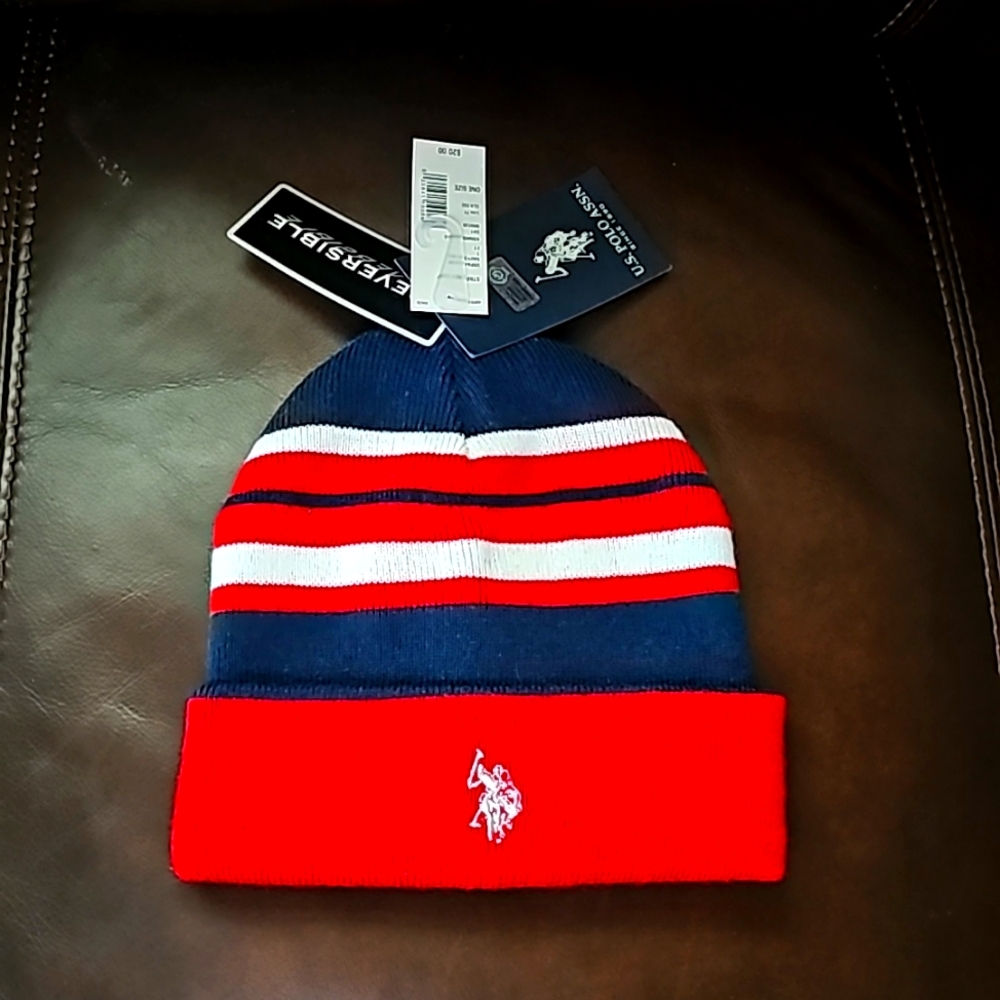 Price REDUCED!! US POLO ASSN. Stripe Reverse Cuff Stocking Hat